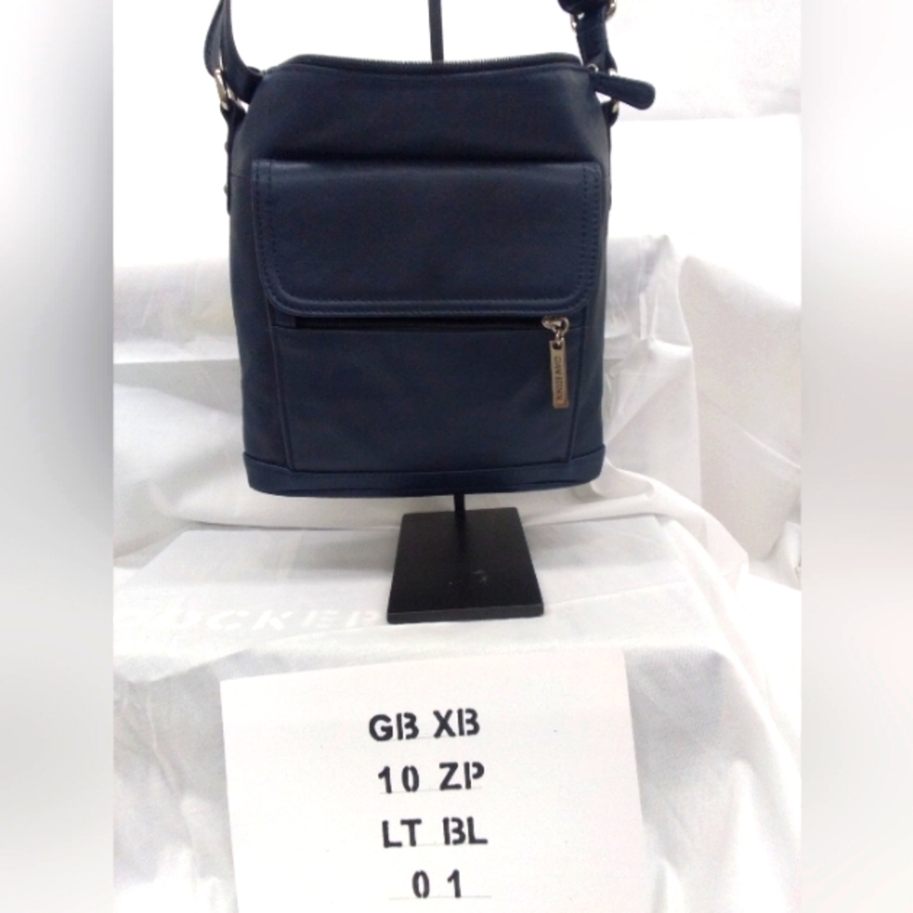 Giani Bernini Navy Leather Nappa Crossbody